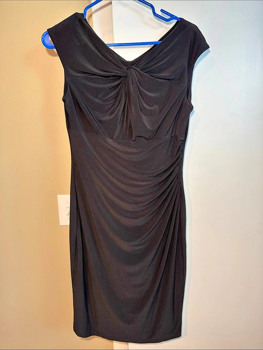 Lauren Ralph Lauren Twist-Front Jersey Dress Black Size 8